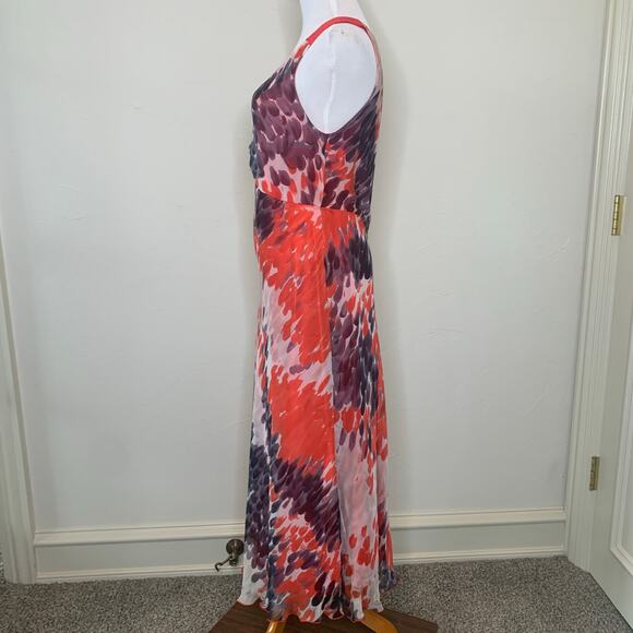 Chelsea Design Red White Black 100% Silk Dress Sz 12 - Picture 3 of 12